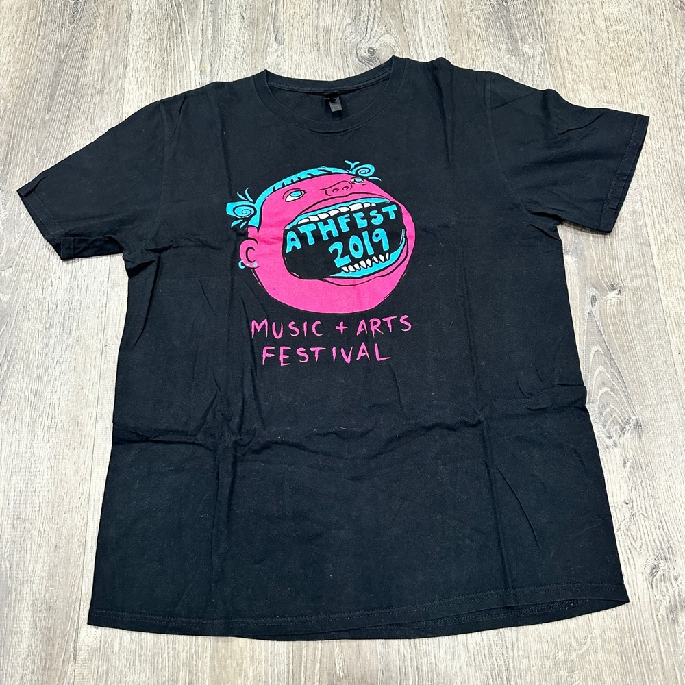 Athfest Music Arts Festival 2019 Black Graphic Summer Rock T Shirt‎ Mens Large